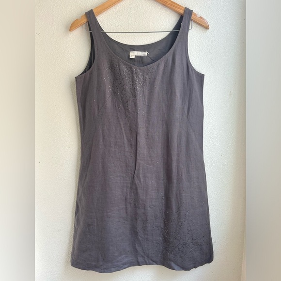 Eileen Fisher | Irish Linen Sequin Mini Dress - Picture 2 of 9